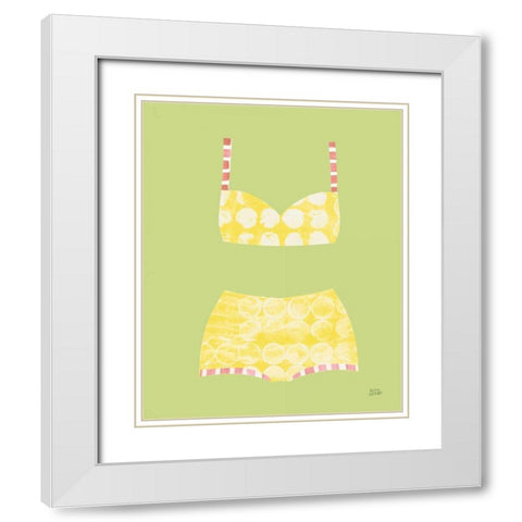 Bathing Beauties I Pastel White Modern Wood Framed Art Print with Double Matting by Averinos, Melissa