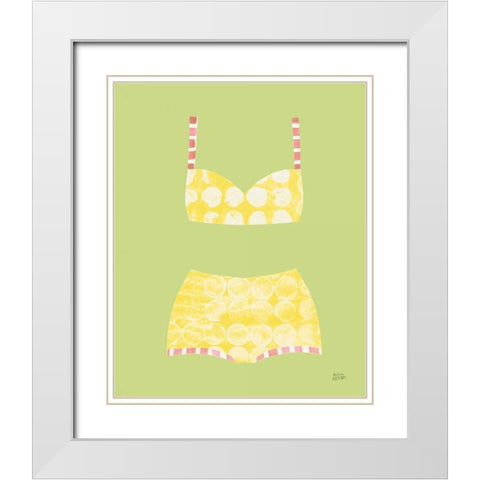 Bathing Beauties I Pastel White Modern Wood Framed Art Print with Double Matting by Averinos, Melissa