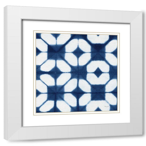 Shibori Square I White Modern Wood Framed Art Print with Double Matting by Green, Nancy
