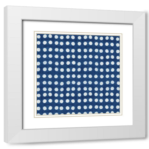 Shibori Square III White Modern Wood Framed Art Print with Double Matting by Green, Nancy