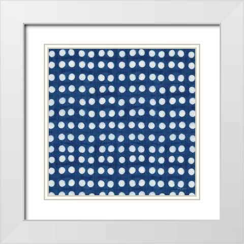 Shibori Square III White Modern Wood Framed Art Print with Double Matting by Green, Nancy