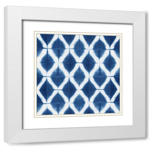 Shibori Square V White Modern Wood Framed Art Print with Double Matting by Green, Nancy