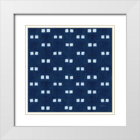 Shibori Square VI White Modern Wood Framed Art Print with Double Matting by Green, Nancy