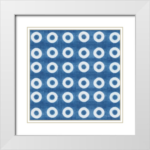 Shibori Square VII White Modern Wood Framed Art Print with Double Matting by Green, Nancy