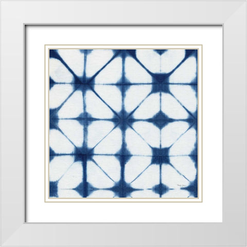 Shibori Square VIII White Modern Wood Framed Art Print with Double Matting by Green, Nancy