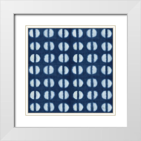 Shibori Square IX White Modern Wood Framed Art Print with Double Matting by Green, Nancy