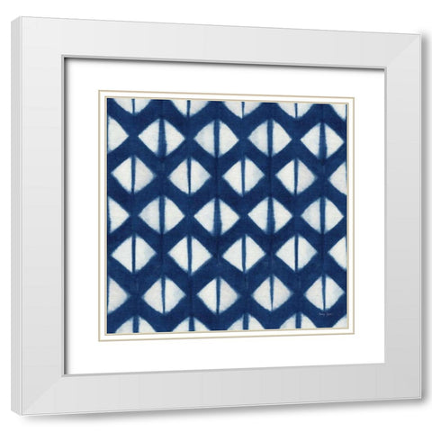 Shibori Square X White Modern Wood Framed Art Print with Double Matting by Green, Nancy
