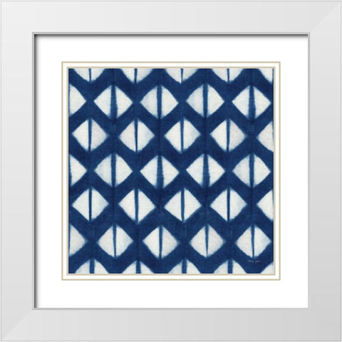 Shibori Square X White Modern Wood Framed Art Print with Double Matting by Green, Nancy