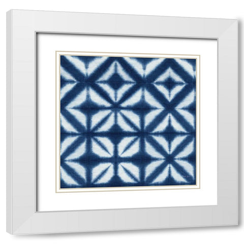 Shibori Square XII White Modern Wood Framed Art Print with Double Matting by Green, Nancy