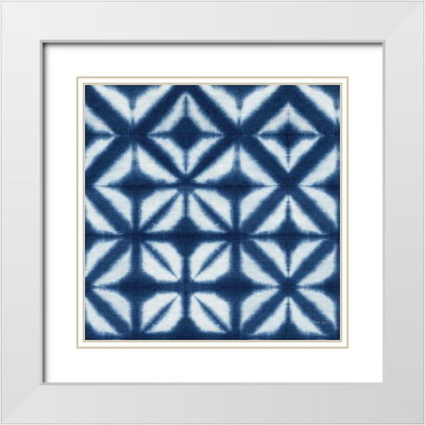 Shibori Square XII White Modern Wood Framed Art Print with Double Matting by Green, Nancy