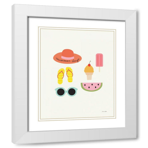 Summer Daze I White Modern Wood Framed Art Print with Double Matting by Kelle, Ann