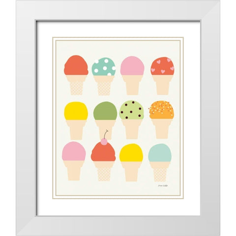 Single Scoops White Modern Wood Framed Art Print with Double Matting by Kelle, Ann