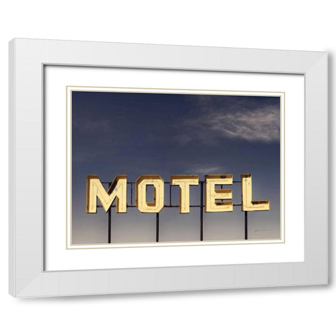 Beach Motel White Modern Wood Framed Art Print with Double Matting by Eichman, Andre