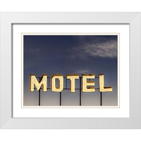 Beach Motel White Modern Wood Framed Art Print with Double Matting by Eichman, Andre