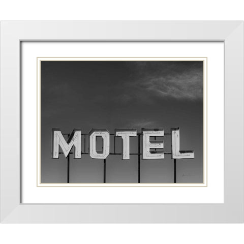 Beach Motel BW White Modern Wood Framed Art Print with Double Matting by Eichman, Andre