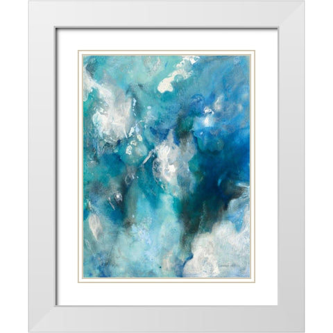 Plunge II White Modern Wood Framed Art Print with Double Matting by Nai, Danhui