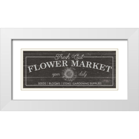 Flower Market I Dark Wood White Modern Wood Framed Art Print with Double Matting by Wild Apple Portfolio