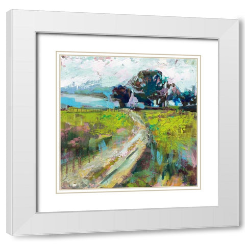 The Meadow v2 White Modern Wood Framed Art Print with Double Matting by Vertentes, Jeanette
