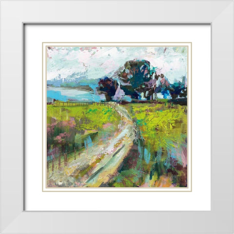 The Meadow v2 White Modern Wood Framed Art Print with Double Matting by Vertentes, Jeanette
