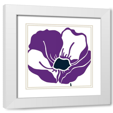 Pop Art Floral VI White Modern Wood Framed Art Print with Double Matting by Wild Apple Portfolio