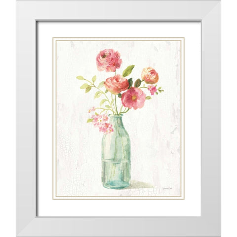 Full Bloom VI White Modern Wood Framed Art Print with Double Matting by Nai, Danhui