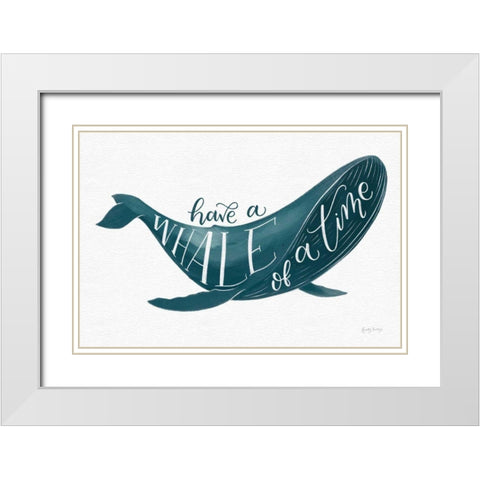 Whale of A Time White Modern Wood Framed Art Print with Double Matting by Thorns, Becky