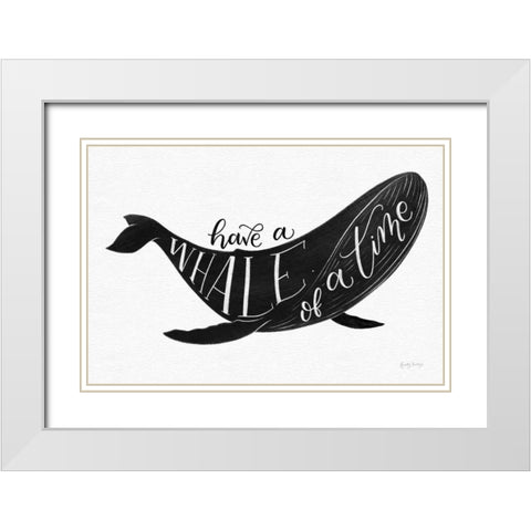Whale of a Time BW White Modern Wood Framed Art Print with Double Matting by Thorns, Becky