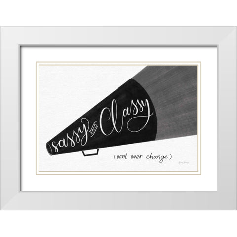 Sassy and Classy BW White Modern Wood Framed Art Print with Double Matting by Thorns, Becky