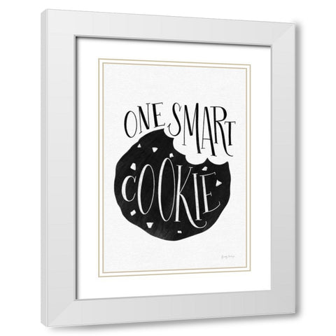 One Smart Cookie BW White Modern Wood Framed Art Print with Double Matting by Thorns, Becky