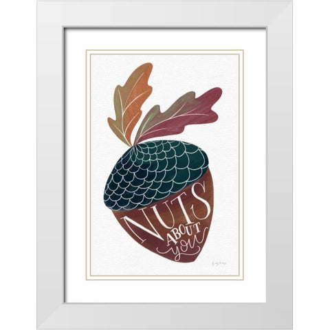 Nuts About You White Modern Wood Framed Art Print with Double Matting by Thorns, Becky