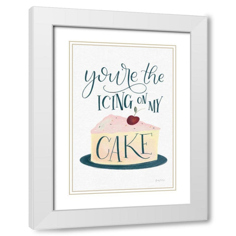Icing On My Cake White Modern Wood Framed Art Print with Double Matting by Thorns, Becky