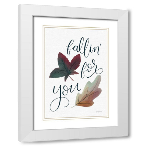 Fallin For You White Modern Wood Framed Art Print with Double Matting by Thorns, Becky