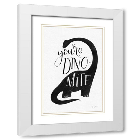 Dinomite BW White Modern Wood Framed Art Print with Double Matting by Thorns, Becky