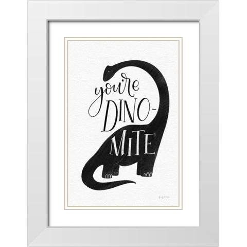 Dinomite BW White Modern Wood Framed Art Print with Double Matting by Thorns, Becky