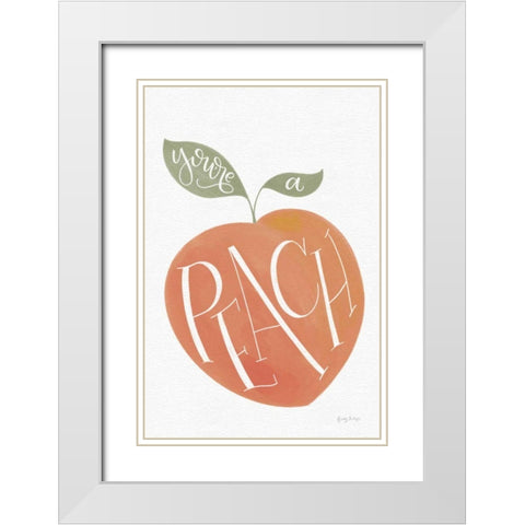 You are a Peach White Modern Wood Framed Art Print with Double Matting by Thorns, Becky