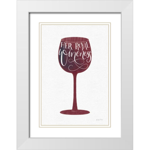 Wineness White Modern Wood Framed Art Print with Double Matting by Thorns, Becky