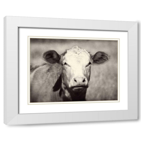 Pretty Girl White Modern Wood Framed Art Print with Double Matting by Van Swearingen, Debra