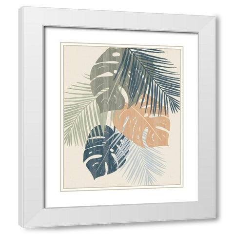 Monstera VI White Modern Wood Framed Art Print with Double Matting by Adams, Sarah