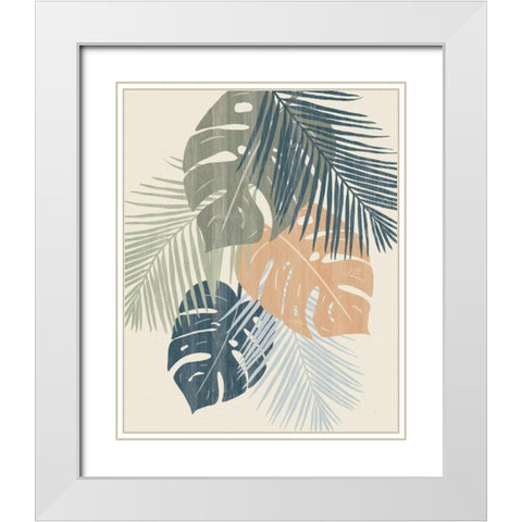Monstera VI White Modern Wood Framed Art Print with Double Matting by Adams, Sarah