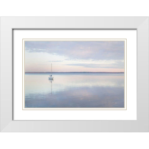 Sailboat in Bellingham Bay I White Modern Wood Framed Art Print with Double Matting by Majchrowicz, Alan