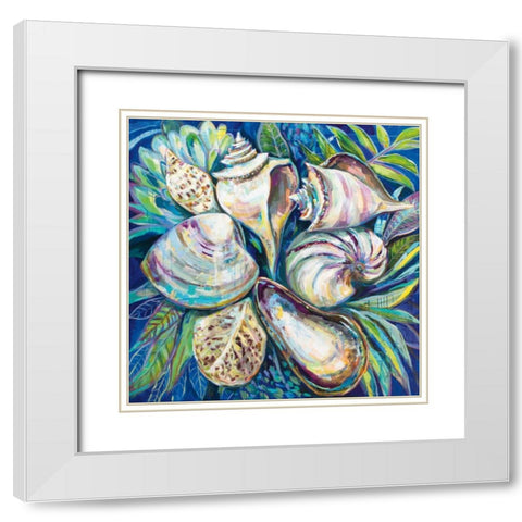 Tropical White Modern Wood Framed Art Print with Double Matting by Vertentes, Jeanette