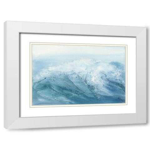 Waves I White Modern Wood Framed Art Print with Double Matting by Paschke, Chris