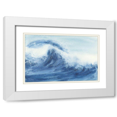 Waves II White Modern Wood Framed Art Print with Double Matting by Paschke, Chris