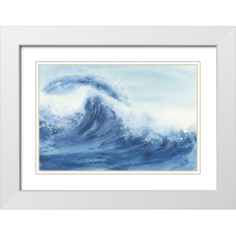 Waves II White Modern Wood Framed Art Print with Double Matting by Paschke, Chris