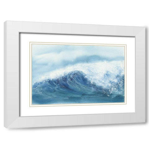 Waves III White Modern Wood Framed Art Print with Double Matting by Paschke, Chris
