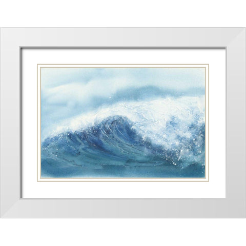 Waves III White Modern Wood Framed Art Print with Double Matting by Paschke, Chris