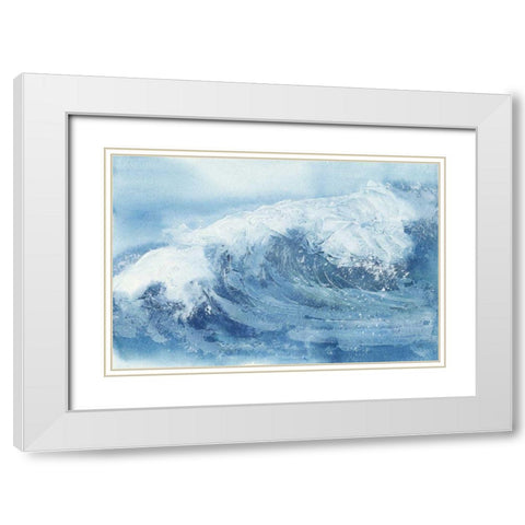 Waves IV White Modern Wood Framed Art Print with Double Matting by Paschke, Chris