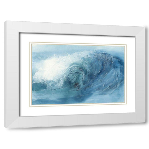 Waves VI White Modern Wood Framed Art Print with Double Matting by Paschke, Chris