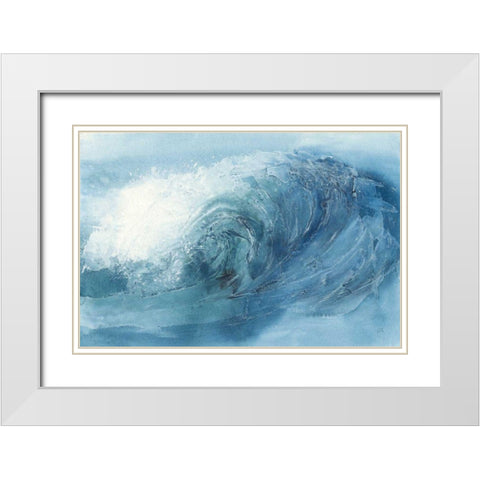 Waves VI White Modern Wood Framed Art Print with Double Matting by Paschke, Chris