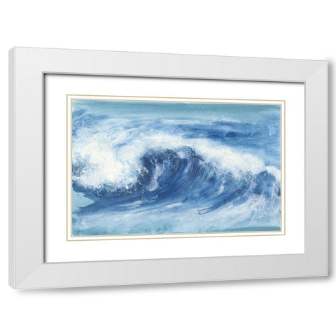 In the Blue II White Modern Wood Framed Art Print with Double Matting by Paschke, Chris